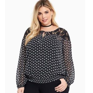torrid floral lace inset top plus size 3x women